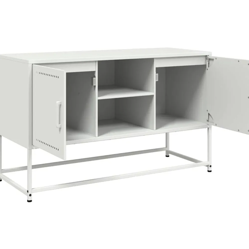 vidaXL Mueble para TV de acero 100,5x39x60,5 cm Blanco Sale