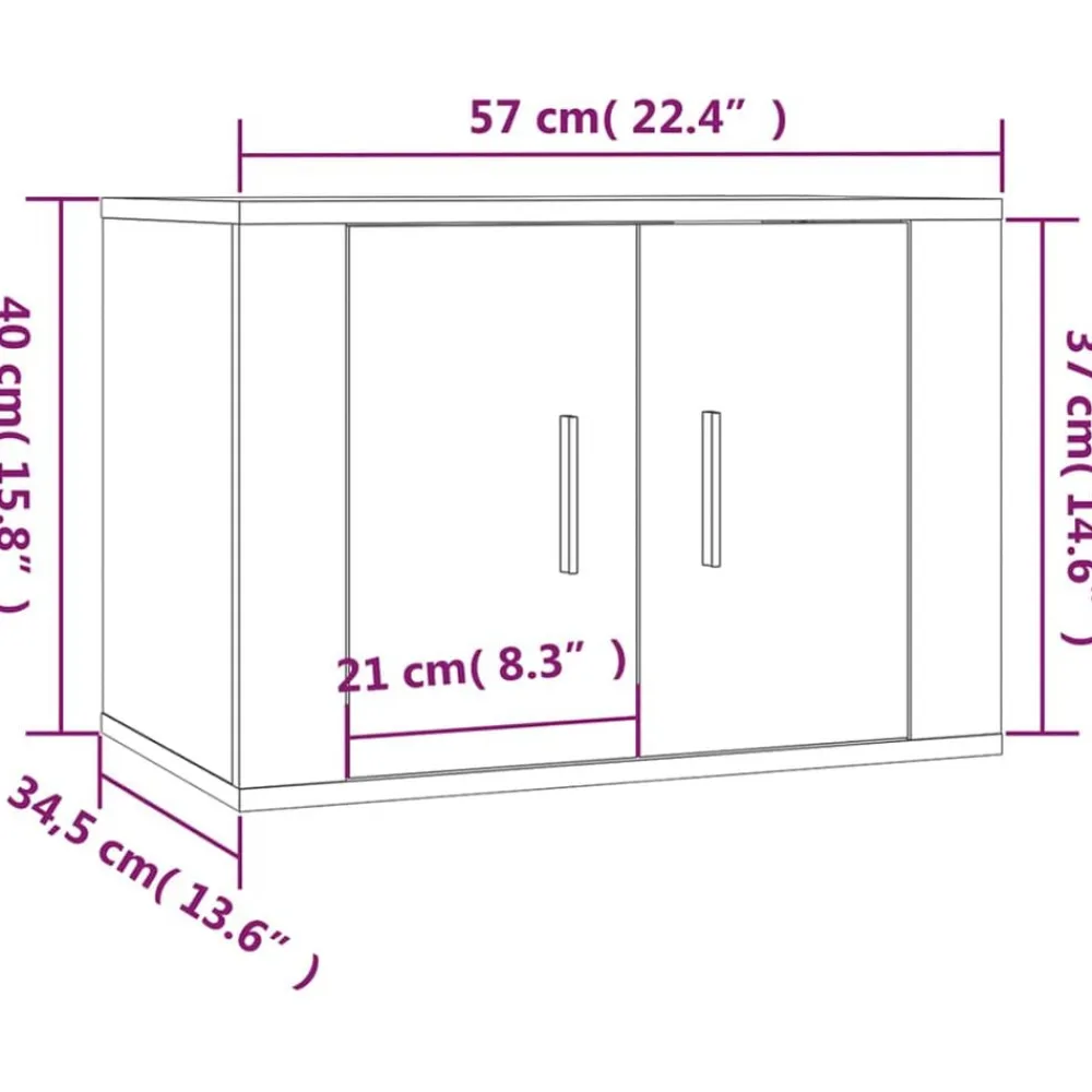 vidaXL Mueble para TV de pared roble marrón 57x34,5x40 cm Marrón roble