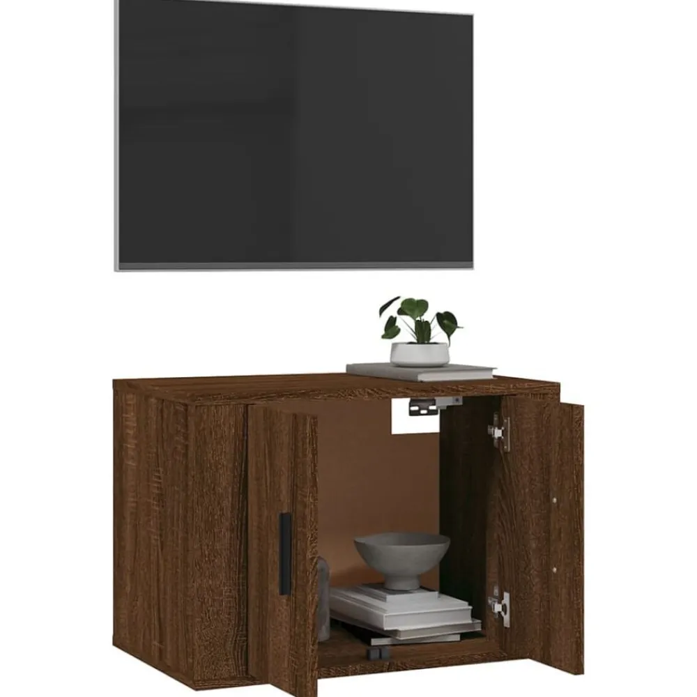 vidaXL Mueble para TV de pared roble marrón 57x34,5x40 cm Marrón roble