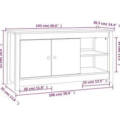 vidaXL Muebles Tv-Mueble para TV de madera maciza de pino 103x36,5x52 cm