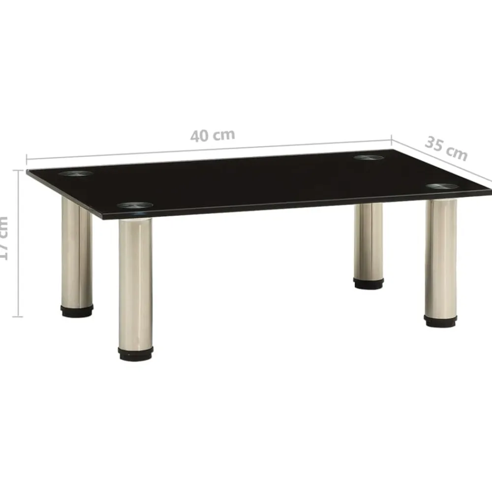 vidaXL Mueble para TV de vidrio templado 40x35x17 cm Negro Best
