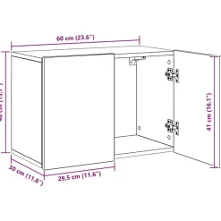 vidaXL Mueble para TV de pared roble artesanal 60x30x41 cm Roble artisan Clearance