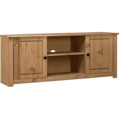 vidaXL Mueble para TV de madera maciza pino estilo Panamá 120x40x50 cm Marrón New