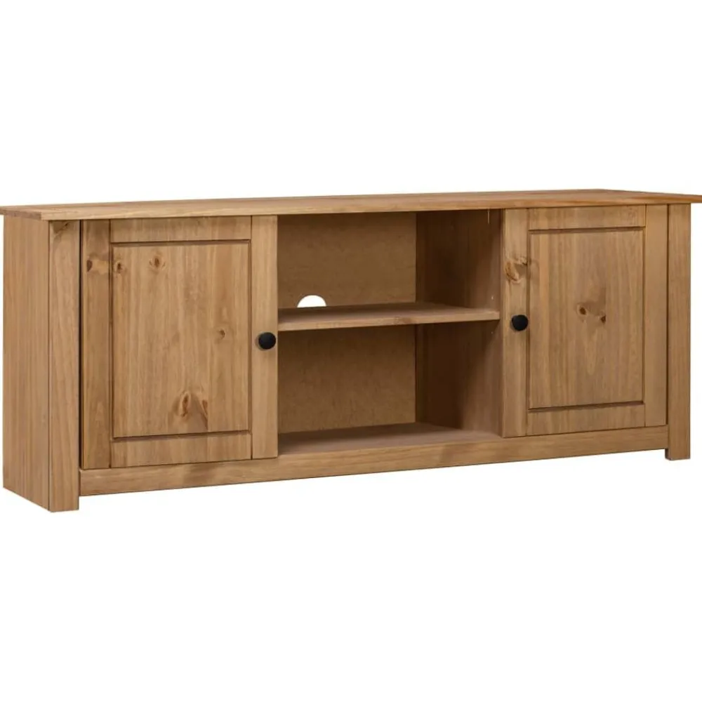 vidaXL Mueble para TV de madera maciza pino estilo Panamá 120x40x50 cm Marrón New