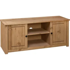 vidaXL Mueble para TV de madera maciza pino estilo Panamá 120x40x50 cm Marrón New