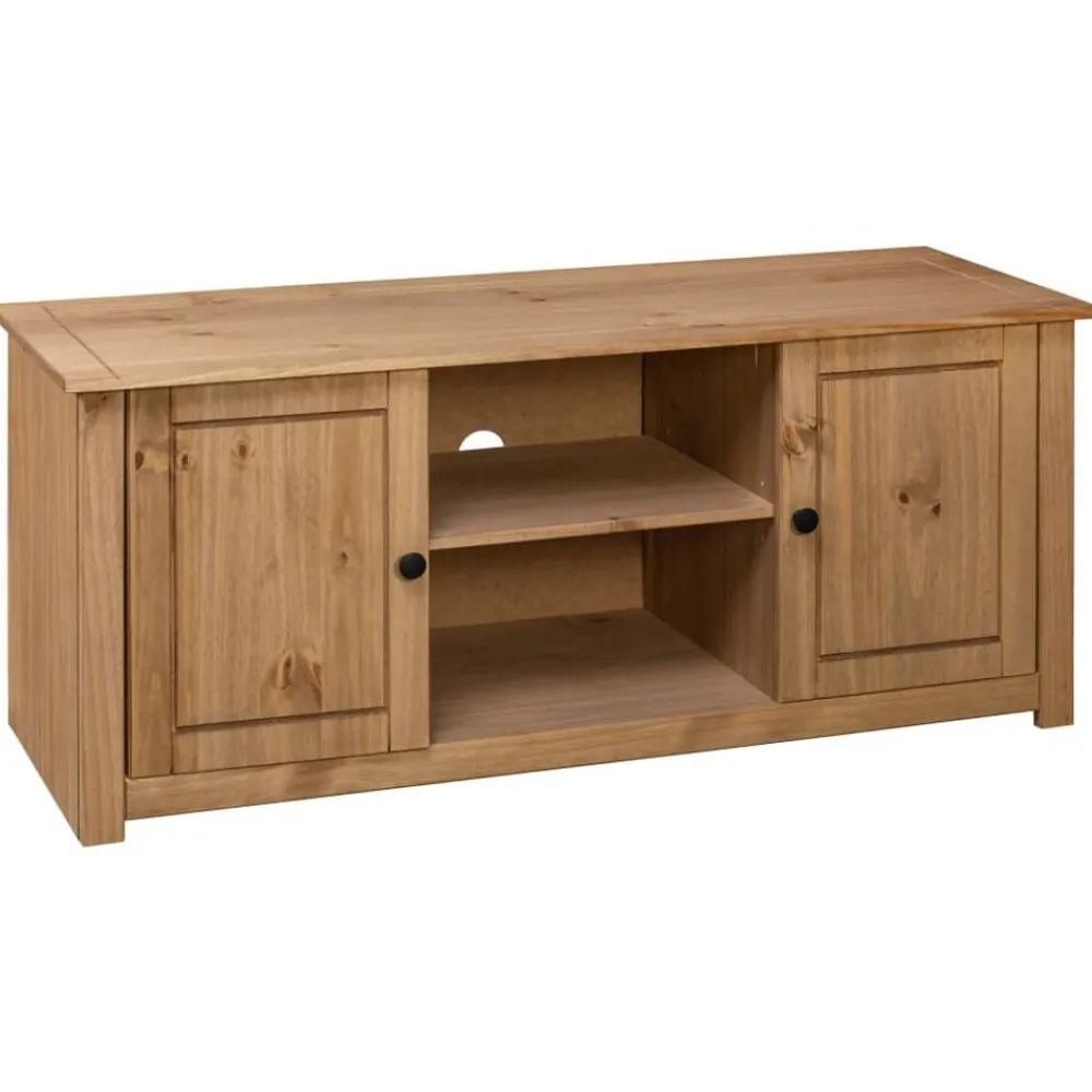 vidaXL Mueble para TV de madera maciza pino estilo Panamá 120x40x50 cm Marrón New