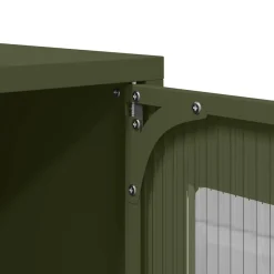 vidaXL Mueble para TV de acero 68x39x60,5 cm Verde oliva Discount