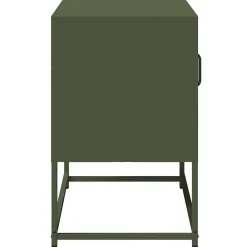 vidaXL Mueble para TV de acero 68x39x60,5 cm Verde oliva Discount