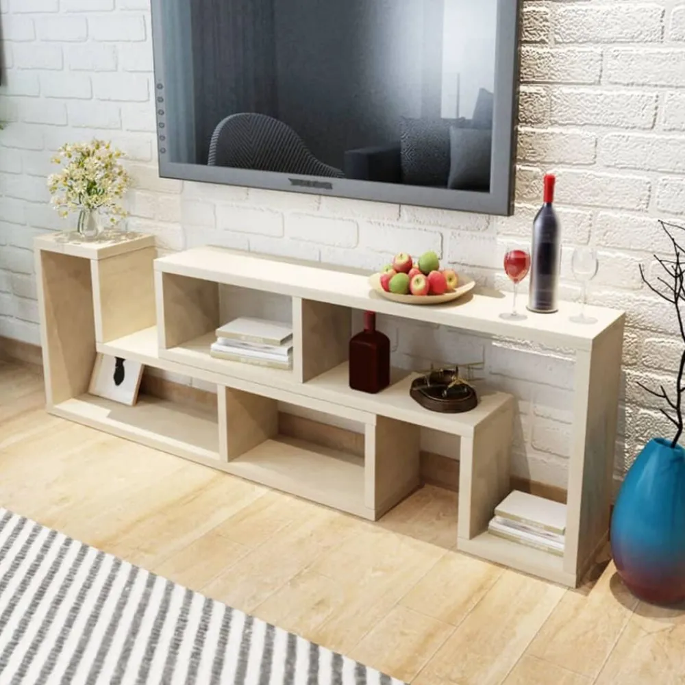 vidaXL Muebles Tv-Mueble para TV en forma de L color roble