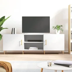 vidaXL Mueble para TV madera de ingeniería 150x30x50 cm Blanco Clearance