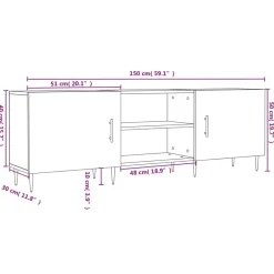 vidaXL Mueble para TV madera de ingeniería 150x30x50 cm Blanco Clearance