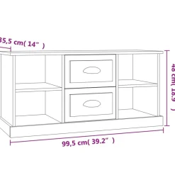 vidaXL Muebles Tv-Mueble para TV madera contrachapada 99,5x35,5x48 cm