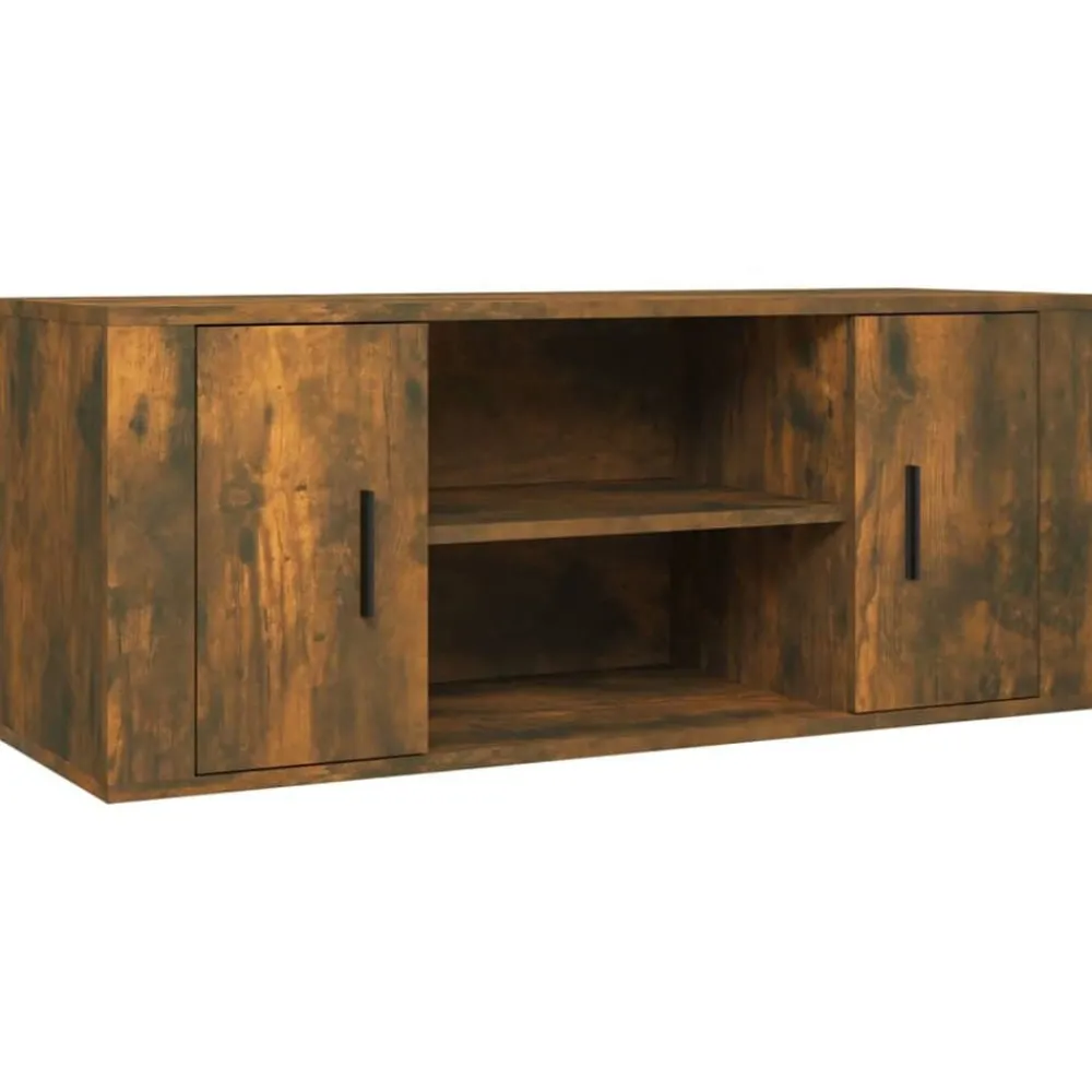 vidaXL Mueble para TV madera contrachapada 100x35x40 cm Roble ahumado
