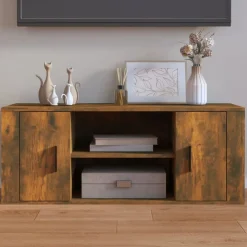 vidaXL Mueble para TV madera contrachapada 100x35x40 cm Roble ahumado