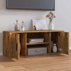 vidaXL Mueble para TV madera contrachapada 100x35x40 cm Roble ahumado