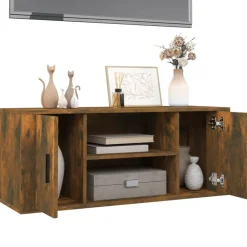 vidaXL Mueble para TV madera contrachapada 100x35x40 cm Roble ahumado