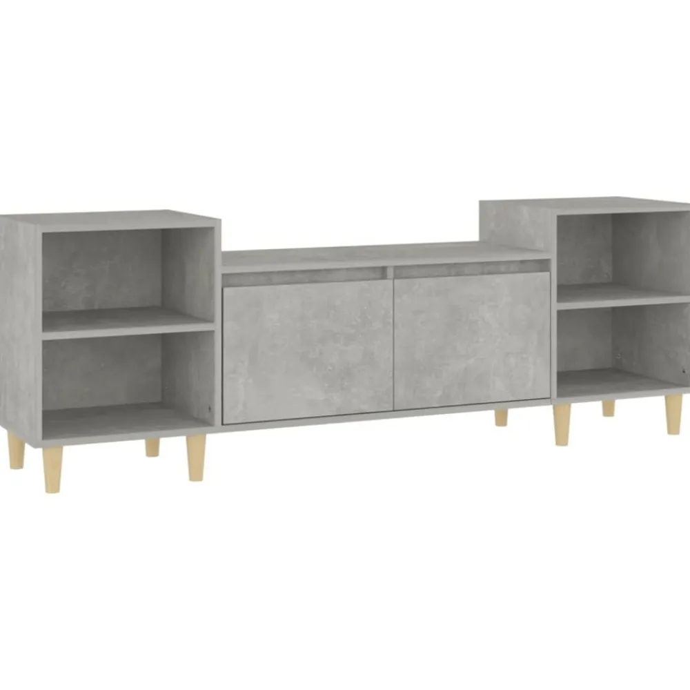 vidaXL Muebles Tv-Mueble para TV madera contrachapada gris hormigón 160x35x55 cm