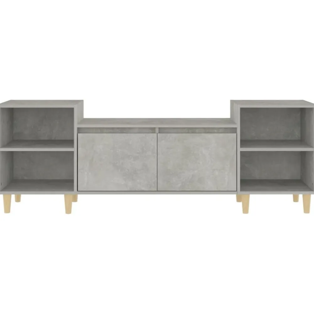 vidaXL Muebles Tv-Mueble para TV madera contrachapada gris hormigón 160x35x55 cm