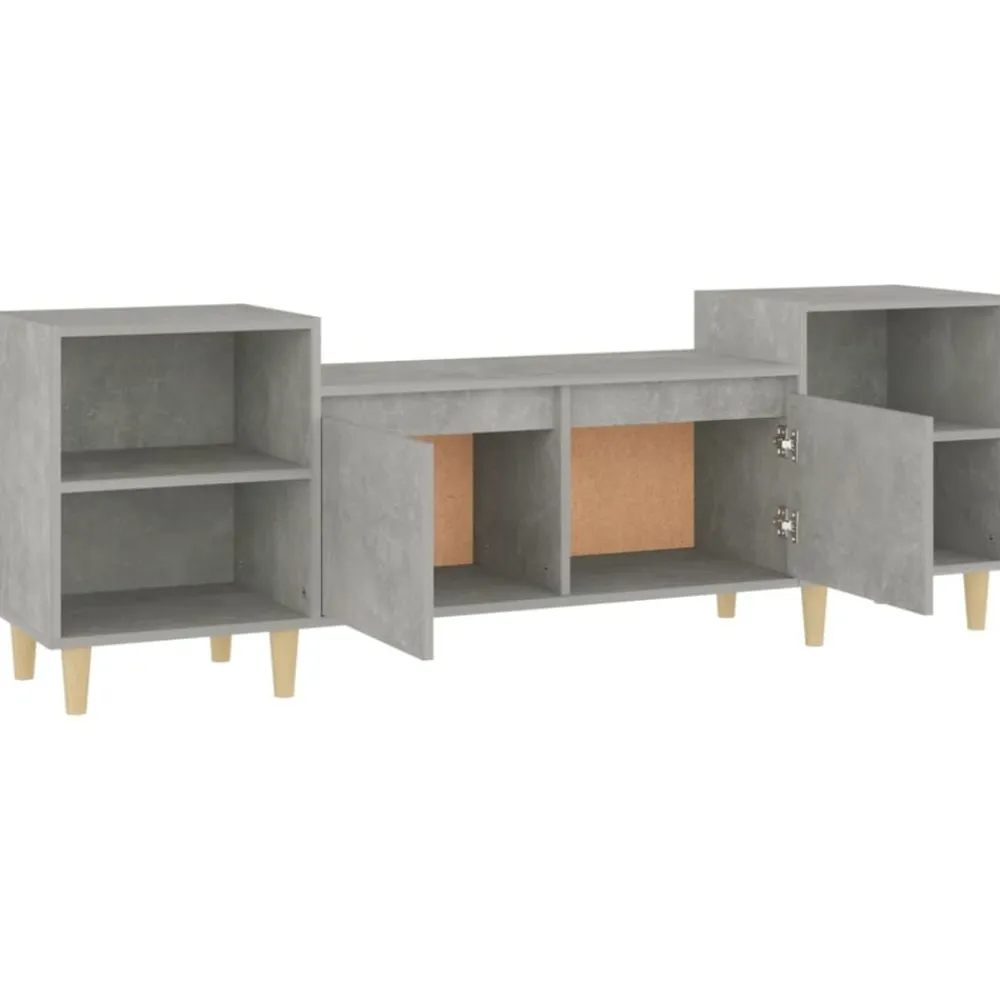 vidaXL Muebles Tv-Mueble para TV madera contrachapada gris hormigón 160x35x55 cm