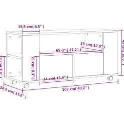 vidaXL Mueble para TV madera de ingeniería 102x34,5x43 cm Blanco