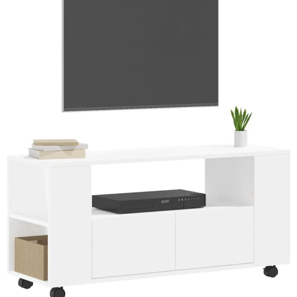 vidaXL Mueble para TV madera de ingeniería 102x34,5x43 cm Blanco