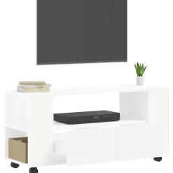vidaXL Mueble para TV madera de ingeniería 102x34,5x43 cm Blanco