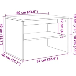 vidaXL Mueble para TV madera contrachapada 60x40x40 cm Gris sonoma Hot