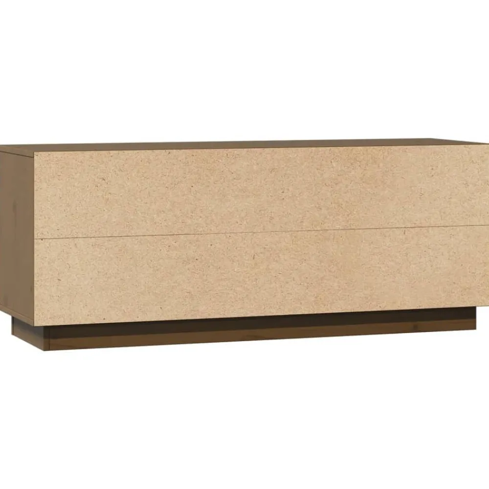 vidaXL Muebles Tv-Mueble para TV madera maciza de pino marrón miel 110,5x35x44 cm