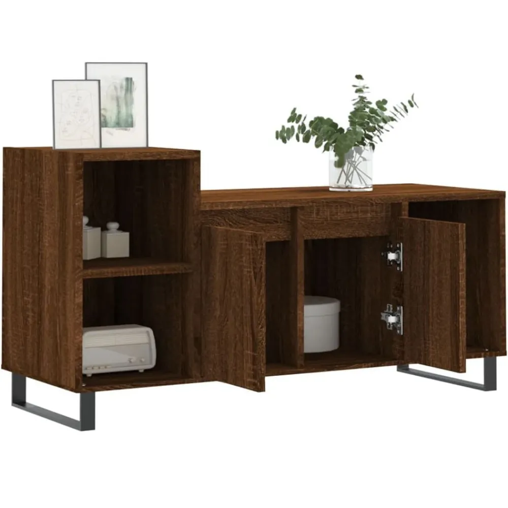 vidaXL Mueble para TV madera contrachapada marrón roble 100x35x55 cm Marrón roble