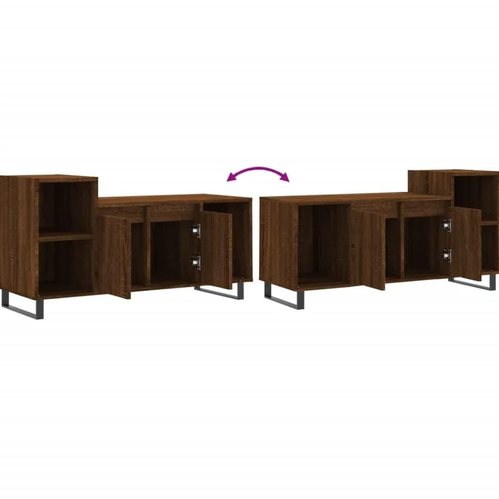 vidaXL Mueble para TV madera contrachapada marrón roble 100x35x55 cm Marrón roble
