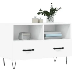 vidaXL Mueble para TV madera contrachapada 80x36x50 cm Blanco Clearance
