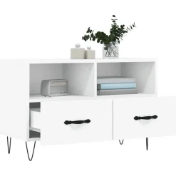 vidaXL Mueble para TV madera contrachapada 80x36x50 cm Blanco Clearance