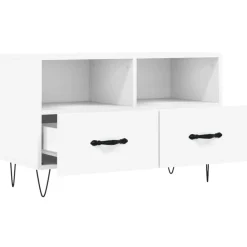 vidaXL Mueble para TV madera contrachapada 80x36x50 cm Blanco Clearance