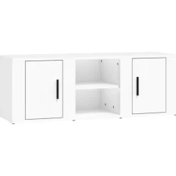 vidaXL Mueble para TV madera contrachapada 100x31,5x35 cm Blanco Clearance