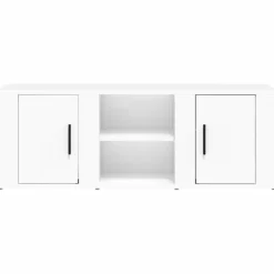 vidaXL Mueble para TV madera contrachapada 100x31,5x35 cm Blanco Clearance