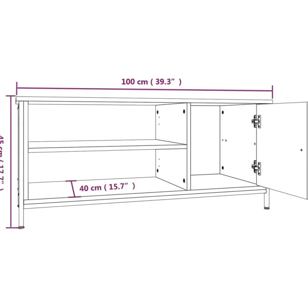 vidaXL Mueble para TV madera contrachapada 100x40x45 cm Roble Sonoma Discount