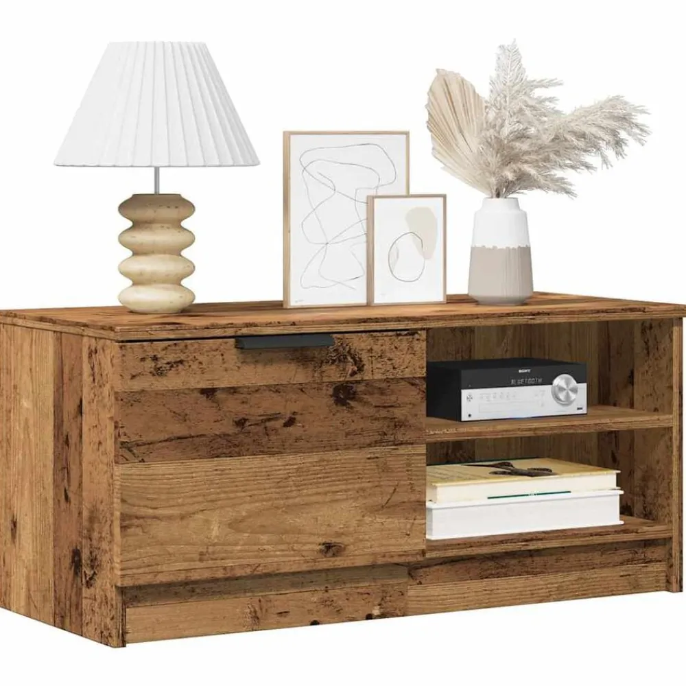 vidaXL Muebles Tv-Mueble para TV madera contrachapada envejecida 80x35x36,5 cm