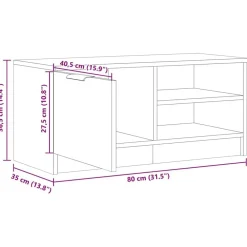vidaXL Muebles Tv-Mueble para TV madera contrachapada envejecida 80x35x36,5 cm