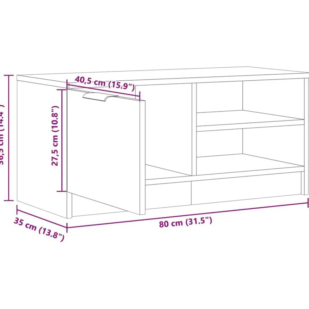 vidaXL Muebles Tv-Mueble para TV madera contrachapada envejecida 80x35x36,5 cm