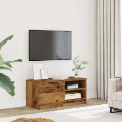 vidaXL Muebles Tv-Mueble para TV madera contrachapada envejecida 80x35x36,5 cm