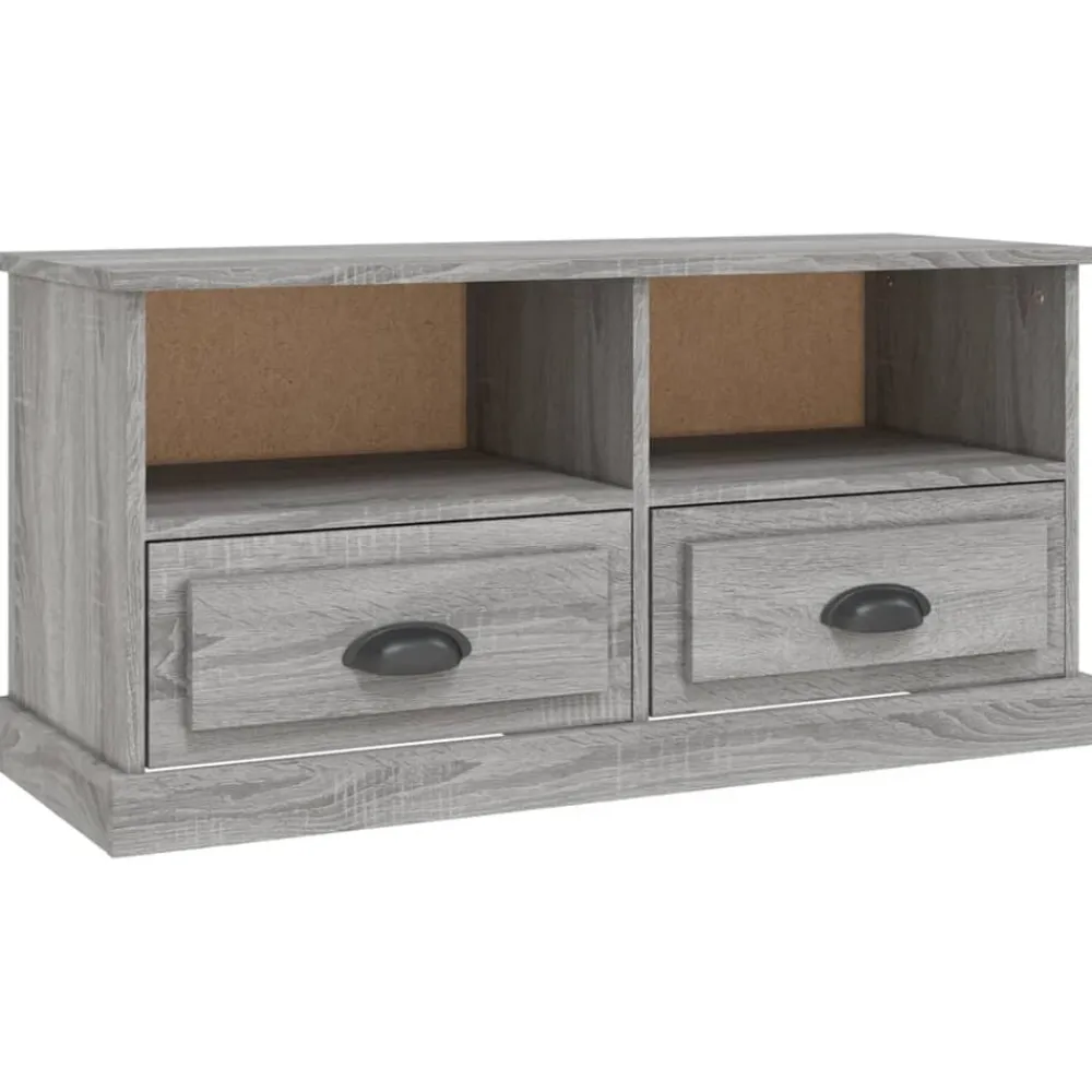 vidaXL Mueble para TV madera contrachapada 93x35,5x45 cm Gris sonoma New