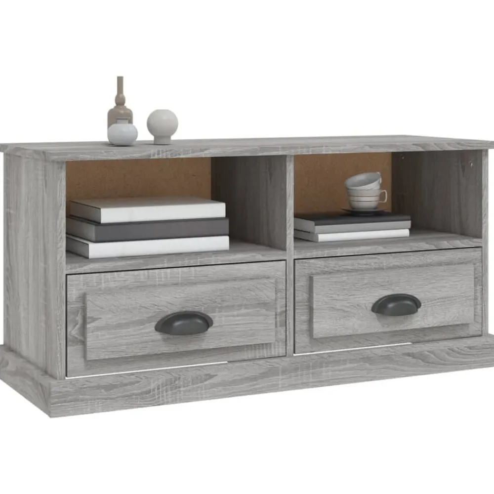 vidaXL Mueble para TV madera contrachapada 93x35,5x45 cm Gris sonoma New