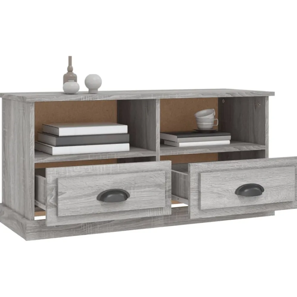 vidaXL Mueble para TV madera contrachapada 93x35,5x45 cm Gris sonoma New