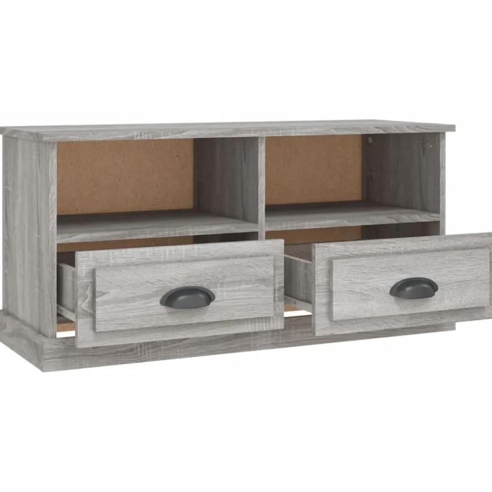vidaXL Mueble para TV madera contrachapada 93x35,5x45 cm Gris sonoma New
