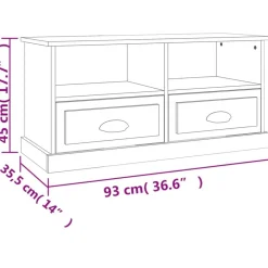 vidaXL Mueble para TV madera contrachapada 93x35,5x45 cm Gris sonoma New