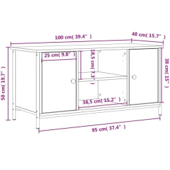 vidaXL Mueble para TV madera contrachapada 100x40x50 cm Roble Sonoma Online