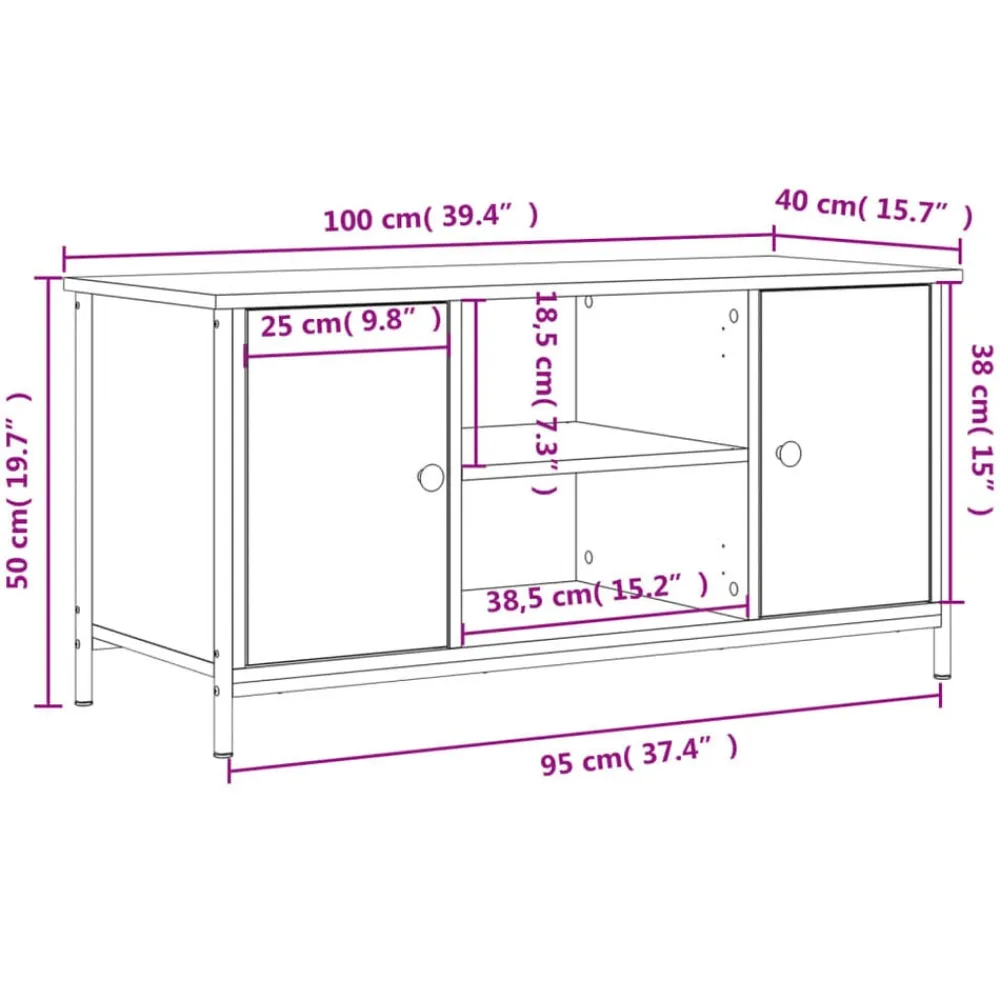 vidaXL Mueble para TV madera contrachapada 100x40x50 cm Roble Sonoma Online