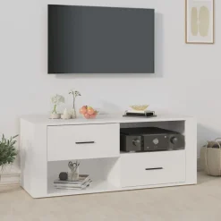 vidaXL Mueble para TV madera contrachapada 100x35x40 cm Blanco Best