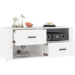 vidaXL Mueble para TV madera contrachapada 100x35x40 cm Blanco Best