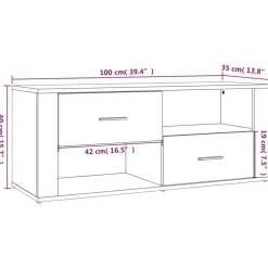 vidaXL Mueble para TV madera contrachapada 100x35x40 cm Blanco Best